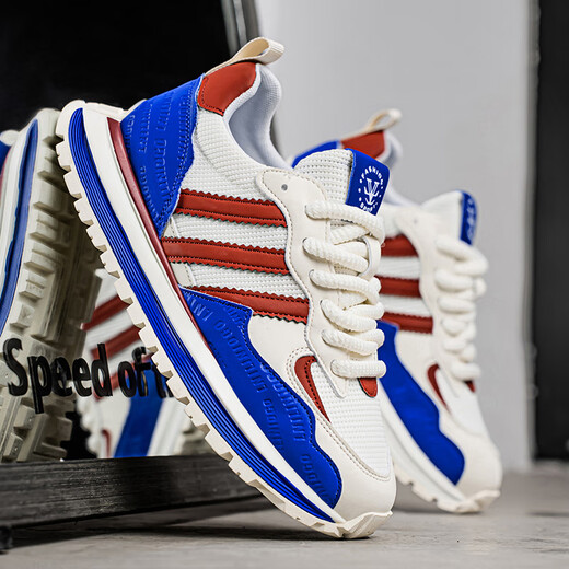 Adi Prince's Size Brand Herrenschuhe Sommer 2025 Neue Top -Top -Schuhe Männer vielseitiger Slip Soft Sohle bequeme leichte Luxus -Sportschuhe S9906 Weiß Red Lan 40