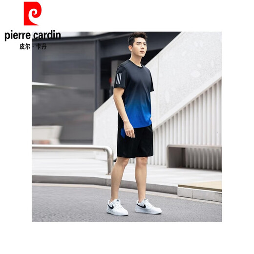 Pier Cardin Herren Running und Schnelltrocknen lässig Sportanzug Herren Sommer-Dünnstil plus Fett Plus-Größe kurzärmelige zweiteilige Badminton-Uniform-Vatertagsgeschenkkleidung Rot Anti-Falten-T-Shirt Männer 9902 8xl 250-270jin [Jin gleich 0,5 kg]