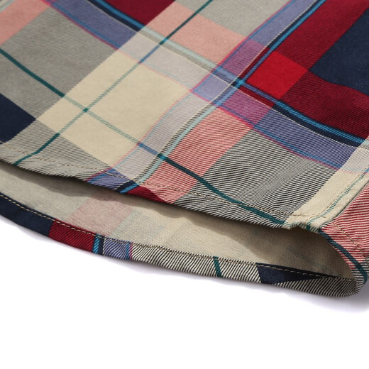 
JP autumn men's plaid long-sleeved shirt casual shirt 1592 red M (110Jin[Jin equals 0.5 kg]-125Jin[Jin equals 0.5 kg])