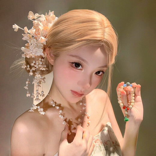 Fan Shengyu lily of the valley flowers tassel hair clip new retro new Chinese style flower hair accessories ancient style cheongsam bride head flower accessories lily of the valley flowers tassel hair clip