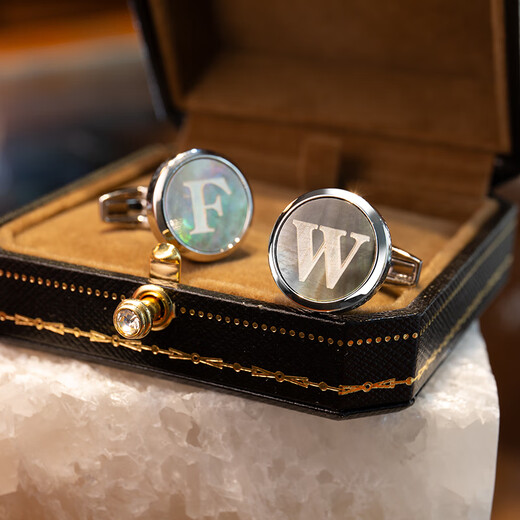 NOSSKISS luxury high-end customized letter cufflinks for men, light luxury high-end cuff studs, French shirt cuffs, birthday gifts, gold - one-piece letter style (gift box)