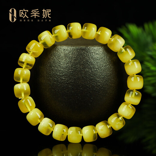 OUCERNY beeswax bracelet, collection of magic flower cornucopia, natural amber non-optimized abacus bucket bead bracelet, Russian material orphan, natural orphan, one item, one certificate, one shot, 14.60 grams