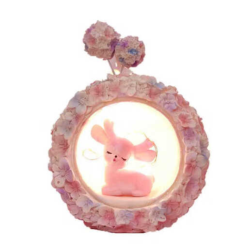 南旗一鹿有你星星灯少女心ins风小夜灯送女生桌面床头摆件女孩儿童节 1098-7粉色 树脂摆件星星灯