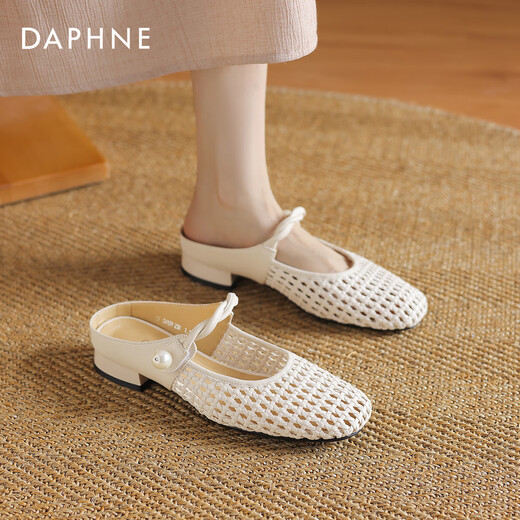 Daphnes chinesisches Valentinstag Retro Hollow Mary Jane Halbschuhe für Frauen 2025 Neuer Sommer geflochten