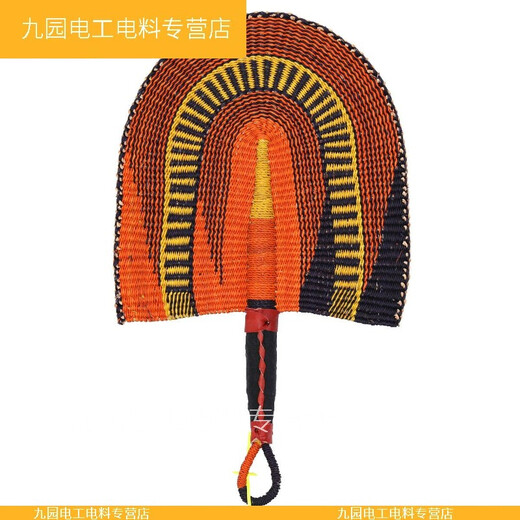 XMSJ Roomologie améliorée africain Ghana Paille tissée à la main ventilateur de couleur San décoratif BGF-12189