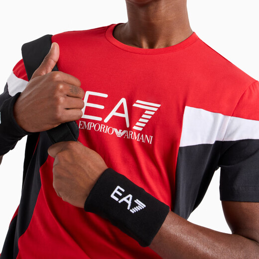 EMPORIO ARMANI/Armani's official flagship New Year's gift EA7/Men's and Women's Tennis Wristbands Wristbands Autumn and Winter 20221-Black One Size