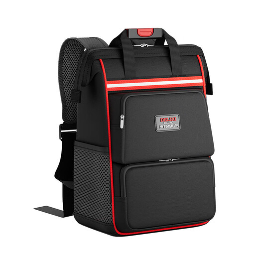 德力西电气（DELIXI ELECTRIC）双肩背包牛津布多层双肩包电工维修专用防水耐磨工具包 【18寸塑底加高款】承重130斤