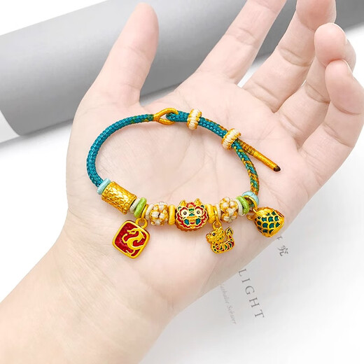 KUXA gold 18k pure gold 999 color constellation pendant brand bell gourd clavicle chain necklace lion awakening bracelet pendant Furuilong bell will ring about 12mm single pendant