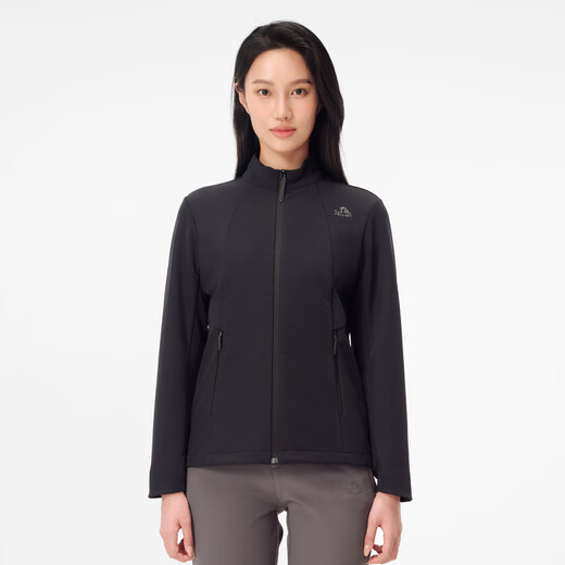Pelliot (Pelliot) Weichschalenjacke für Frauen Outdoor Wanderanzug Ständer Slim Windproof plus samische Jacke für Frauen Stil Twilight Black S