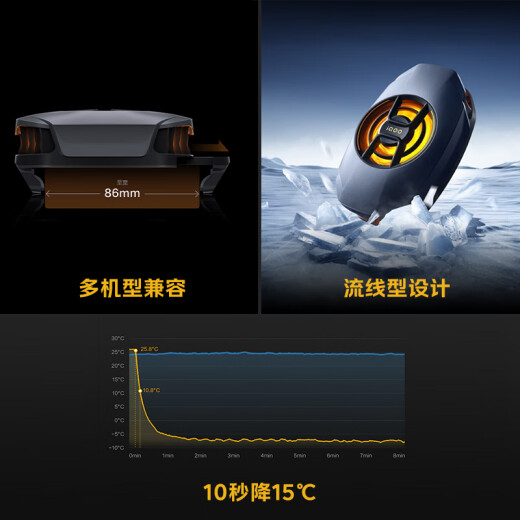 IQOO-Kühlung zurück-Clip 3 Neo 22W Super High Power 10s Rapid Cooling 15 Längsschnitt-Air-Outlet-Design Multi-Model-Kompatible Mobilfunk Kühler