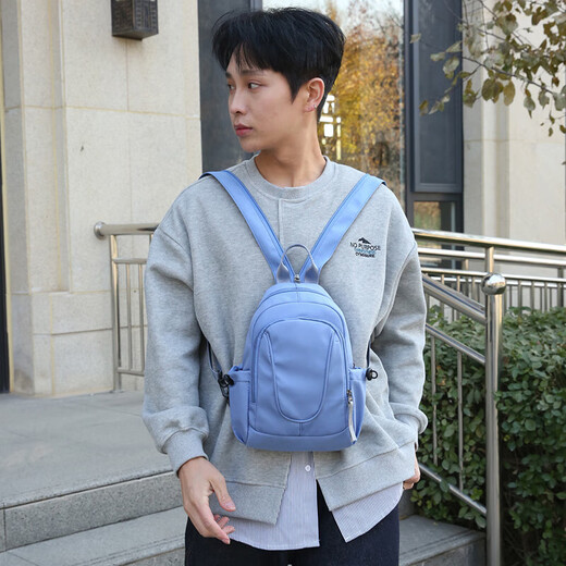 情侣胸包男女时尚户外运动包单肩斜挎包多功能小背包防水双肩包 红色