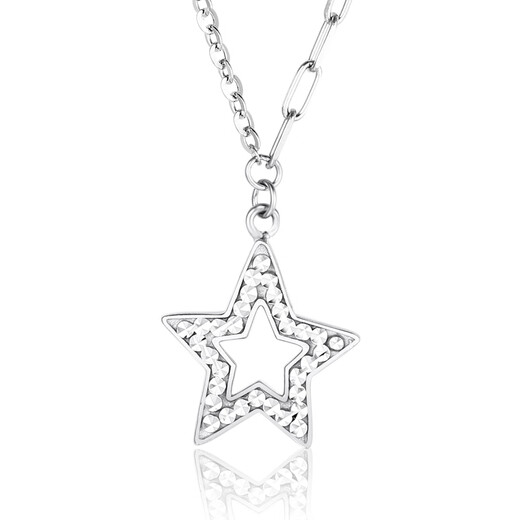 Wanfulong 2025 new star platinum necklace genuine pt950 simple and fashionable platinum chain birthday gift for girlfriend 4.78g