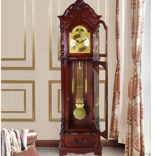 Honghe floor clock living room mechanical Chinese retro floor clock chime mechanical clock German copper core winding 2013 mahogany color Polaris mechanical spring movement