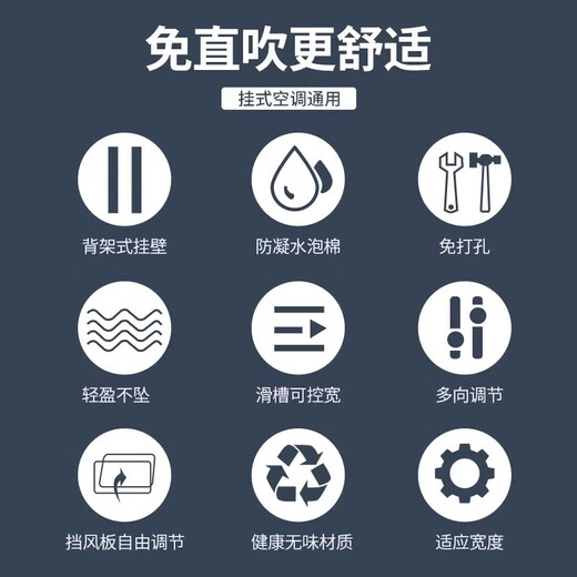 Midelei central air conditioning windshield, wind guide, ceiling air conditioner air outlet baffle, windshield, anti-direct blow ceiling, landscape style, 1 piece, hard board, wind direction adjustable, anti-