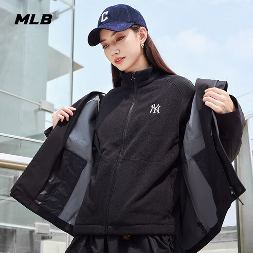 MLB official men's and women's couple fashionable three-in-one waterproof and repellent sports jacket 25 autumn and winter new style WJB01 New York Yankees/Black L