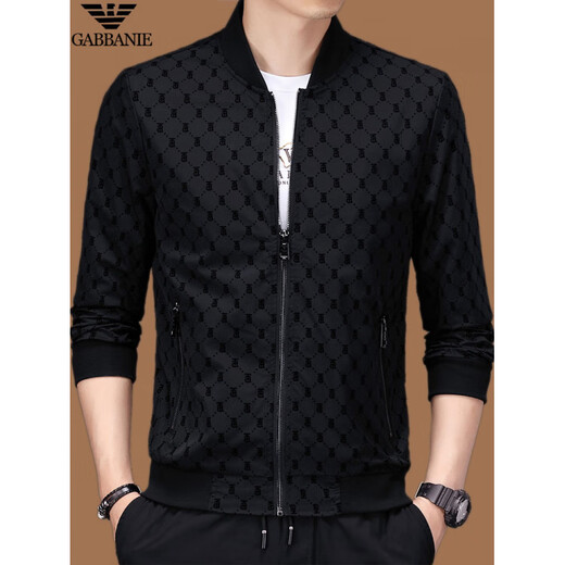 GABBANIE men's jacket spring and autumn new style middle-aged fashion high-end business casual stand collar jacket A-8821 black jacket regular M 165 recommended 90-110Jin Jin equals 0.5 kg