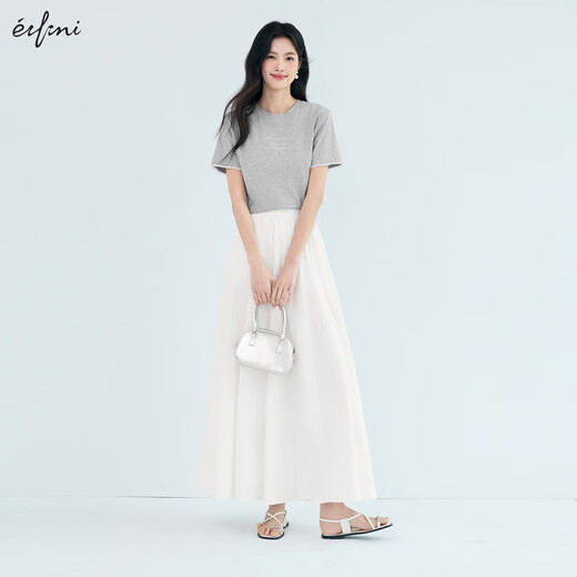 
Eifli (eifini) Eifli 2025 summer new large A-swing mid-length umbrella skirt for women with mass-slim commuter texture skirt white extended version M 100-110Jin [Jin equals 0.5 kg]