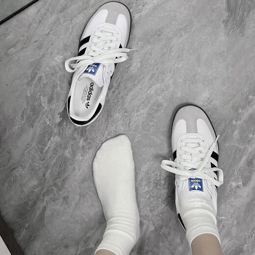 阿迪达斯 （adidas）OriginalsSambaOG经典百搭休闲鞋白色铁灰灰色官方正品 白绿IH4882 36