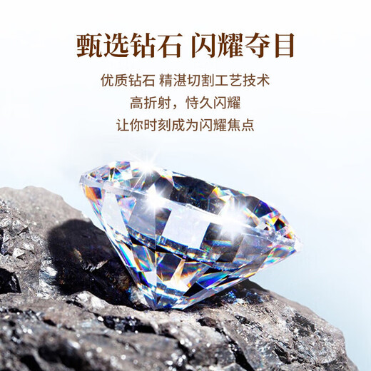 Chow Tai Fook style K color gold diamond four-leaf clover necklace female birthday holiday gift for girlfriend girlfriend girlfriend gift for wife