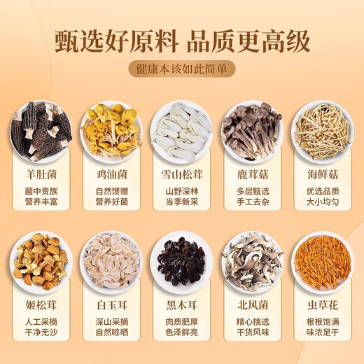 Boshan Fushan Delicious Mushroom Gift Box Yunnan Specialty Wild Dry Goods Morels Wild Fungus Festival Gifts for Elders Practical Gift Box for Mountain Delicious Mushroom Gift Box 688g