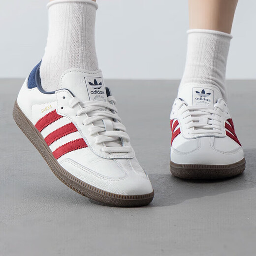 Adidas women's shoes 2025 spring new T-toe shoes retro genius shoes VL COURT 3.0 sports shoes IH4881/bright white/deep indigo/victory red 36