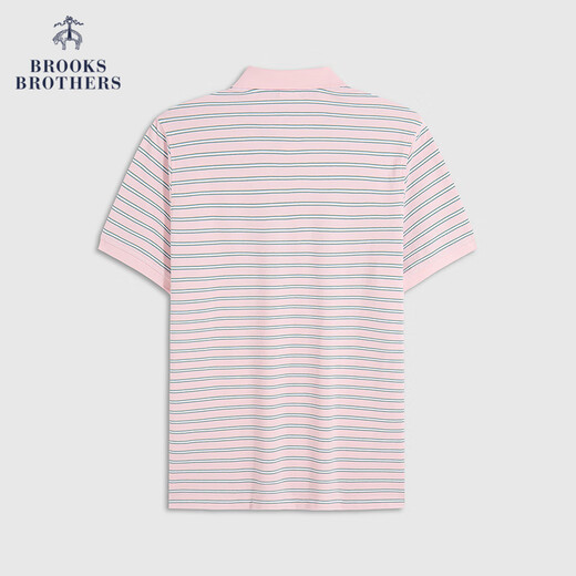 Brooks Brothers/Brooks Brothers Herren 25 Frühlings- und Sommer neue Baumwollgolden-Schaf-Farbbündel Streifen kurzärmelige Polo-Hemd B695-Pink S