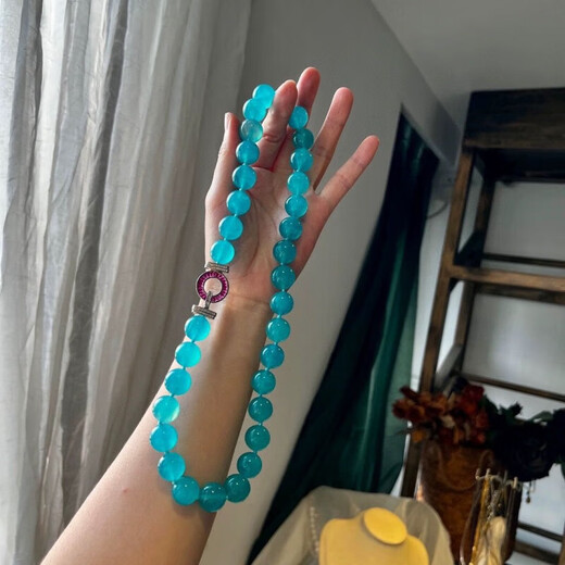 Cold Bamboo Tianhe Stone Necklace Bracelet Set Large Particles High-End Atmosphere Whitening Gift Birthday 12m Original Bracelet