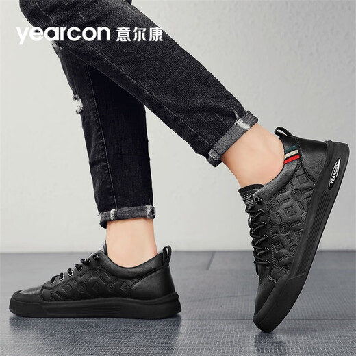 Yierkan men's shoes 2025 new sneakers men's British style business casual leather shoes men's slip-on lace-free soft-soled shoes men