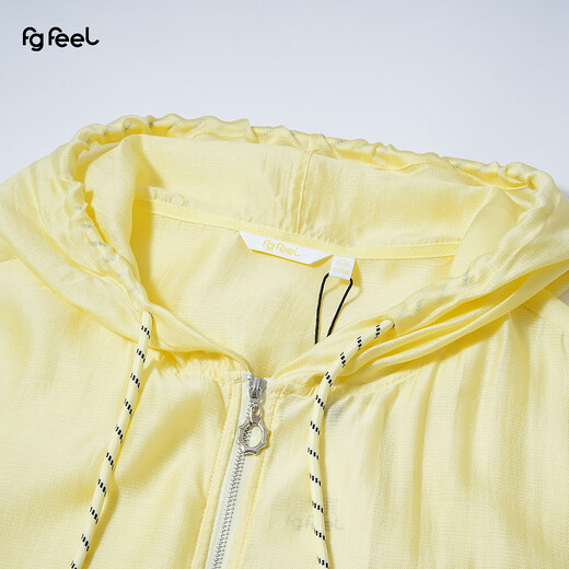 
Pupu style 2025 autumn new women's clothing thin transparent hooded sports jacket QC1W22897L yellow S