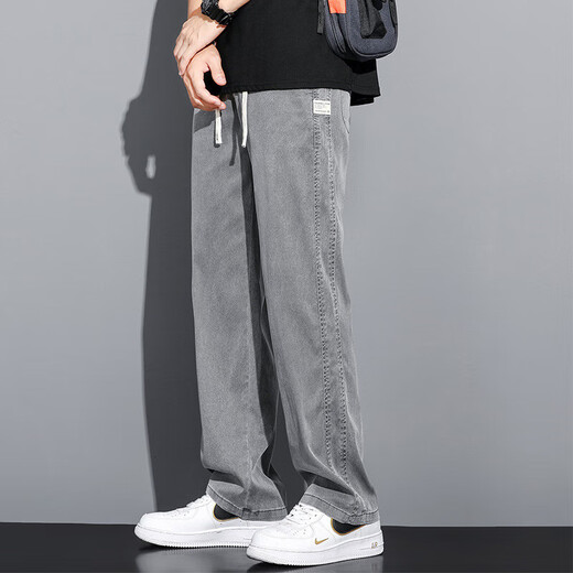 
GY goldlionGY goldlion summer new super soft jeans men's thin large straight loose wide-leg pants 1048 blue high-quality summer lysel thin M 100-115Jin[Jin equals 0.5 kg]