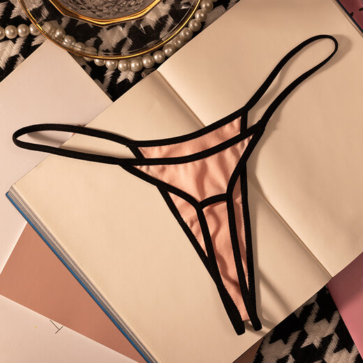 Pure cotton sexy thong women's thin strap with one rope pure desire temptation plus size low waist sports fitness seamless underwear pink M95-110Jin Jin is equal to 0.5 kg