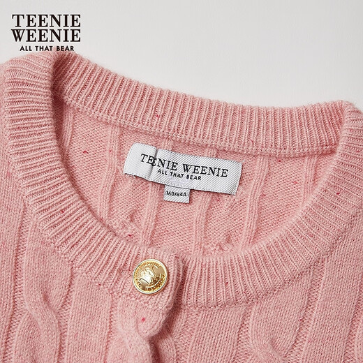 Teenie Weenie Bear Women's Wear Wool Sweater 2025 Automne Nouveau pull d'élégant à la mode Pink Pink S