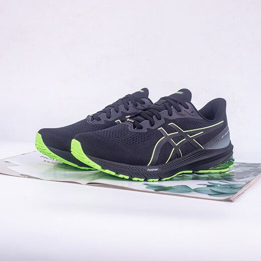ASICS GT 1000 12 GTX Soporte fuera de carretera impermeable zapatillas de carrera para hombres estables 1011b684-002 Negro/verde 1011b684-002 39 245 mm