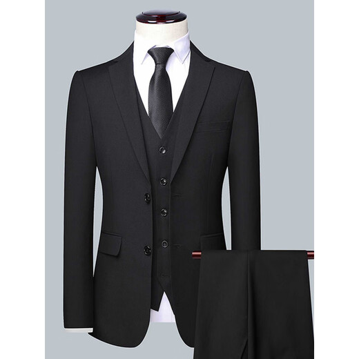 SEVEN 7 Seven brand men's suit spring and autumn business casual men's professional decoration body style fashionable two-piece solid color navy (suit + pants) S 165-(recommended 85-100Jin Jin equals 0.5 kg)