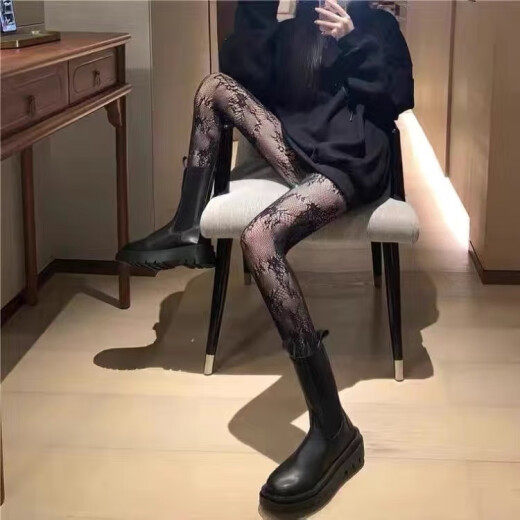 Frauen dünne schwarze INS -Tanzsocken Netz Promi -Buchstaben Fishnet Strumpfchen Diamant Weiß JK Strumpfhose 1049 Mesh Diamond Black M.