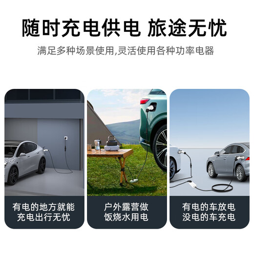 ROMADA charging and discharging gun integrated car-mounted portable 3.5KW new energy vehicle charger is suitable for BYD Geely Wuling Ideal Tesla Yl white CF01 5 meters