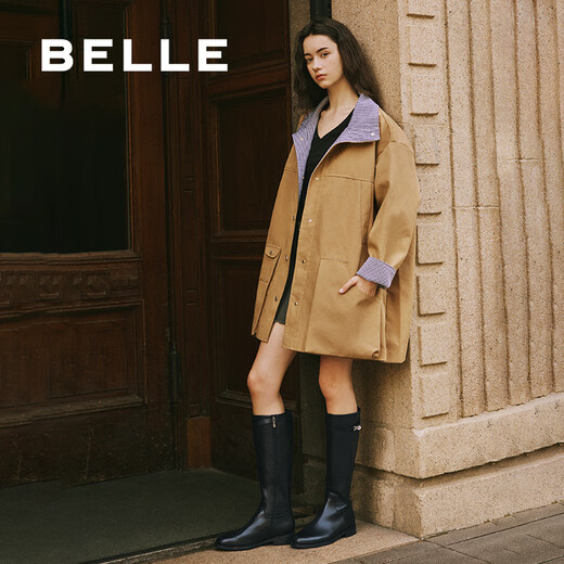 Belle Texturet Knight Boots for Women 2025 Winter New Mall То же самое подлинное кожа.