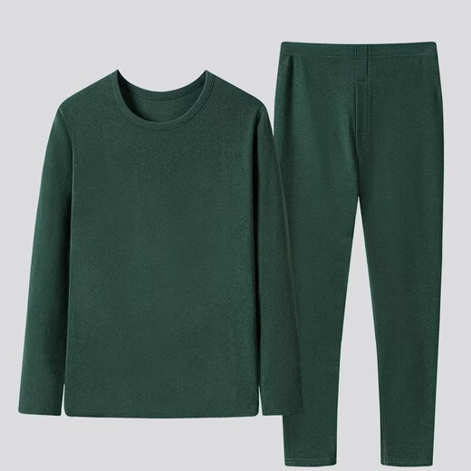 Winter men's thermal underwear set bottoming shirt middle-aged and elderly men's close-fitting thickened German velvet autumn clothes and autumn trousers special price light gray 3XL
