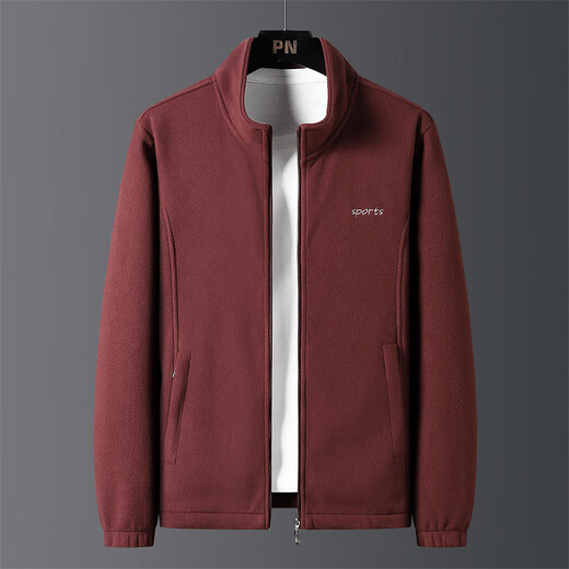 Fengxiao lamb velvet jacket winter new style for middle-aged and elderly men stand-up collar fashion versatile top fashion casual versatile jacket black regular style 2XL (recommended 130-145 Jin Jin equals 0.5 kg)