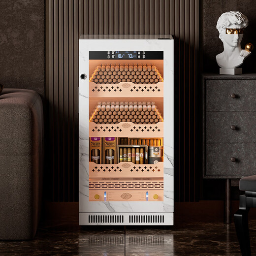 CIGARLOONG CL-188C2 cigar cabinet, precise constant temperature and humidity, fingerprint lock, compressor cabinet, natural cedar wood inner tank, WiFi intelligent control constant humidity cabinet, water ion ammonia removal, household smoke cabinet, 22C Yashi white cedar wood inner tank