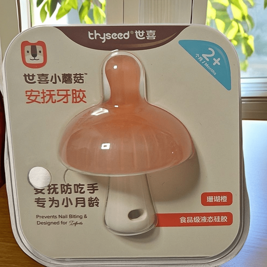 Puppy Begg baby teether molar stick baby chew gum 3456 months and above toys teething period boiled food silicone Shixi small mushroom teether (Shixi brown)_free storage box