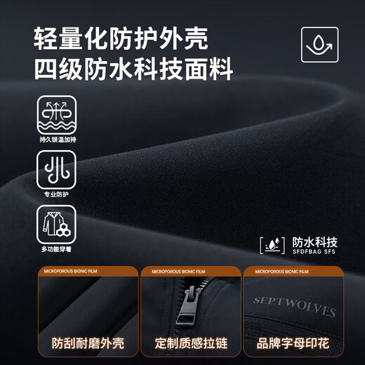 Septwolves Level 4 water-repellent quilted commuter baseball collar jacket for men 2025 winter new warm cotton jacket 101 (Navy Blue) 2XL 180/96A