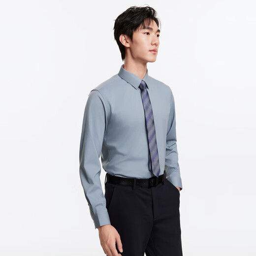 JOEONE non-iron antibacterial worry-free shirt men's business casual versatile autumn style including modal shirt slim version + gray + TC1DX40737 41 (175/96A)