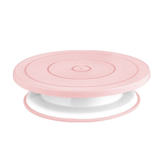 Yuanzu cake turntable chassis mold decorating table turntable household commercial tools birthday baking tray rotating tray macaron pink-new single turntable