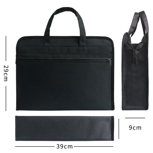 Business Conference Computer Bag Pendeln Sie Männer für Frauen offizielle Dokumentenbags -Tasche Büro Custom A4 -Dateibeutel Zipper 9902 Schwarz (plus Visitenkarte) #2 # #