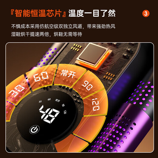 Xiaomi (MI) ecological chain same model household shoe dryer deodorization, sterilization and disinfection new fully automatic shoe dryer shoe drying artifact gray-upgraded triple sterilization and deodorization-smart second gear