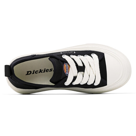 Dickies Britisch bequem und vielseitig dicke Sohle-Kee-resistente Hochhausschuhe Casual White Schuhe Trend Low Top Canvas Schuhe Frauen Beige 35