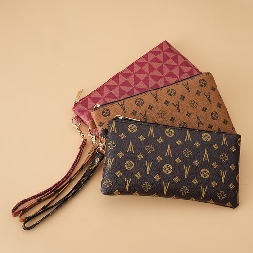 Kangaroo Fashion Retro Hand-held Women's Bag Coin Purse Women's Clutch Women's Hand Bag Fashion Versatile Women's Mobile Phone Small Bag 212 Coffee Color