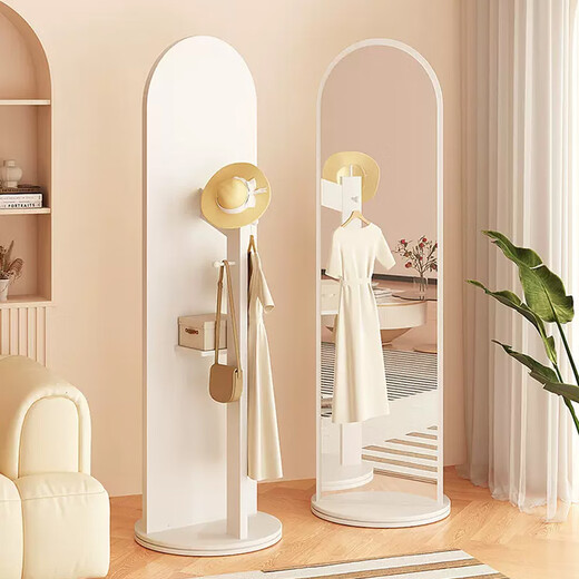Huakaizhixing Espejo de tocador, Espejo de Cuerpo Entero, Espejo de Piso a Techo, Espejo Giratorio, Perchero para Dormitorio, Espejo de una Pieza, Espejo de Montaje JY63 Blanco 30*165