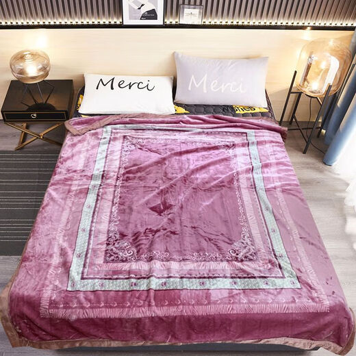 Chaosihui Kindergarten Blanket Thick Double-sided Velvet Nap Blanket Baby Student Dormitory Quilt Machine Washable Fortune Blossoms-Cloud Blanket Quilt- 200cm*230cm (about 2000g)